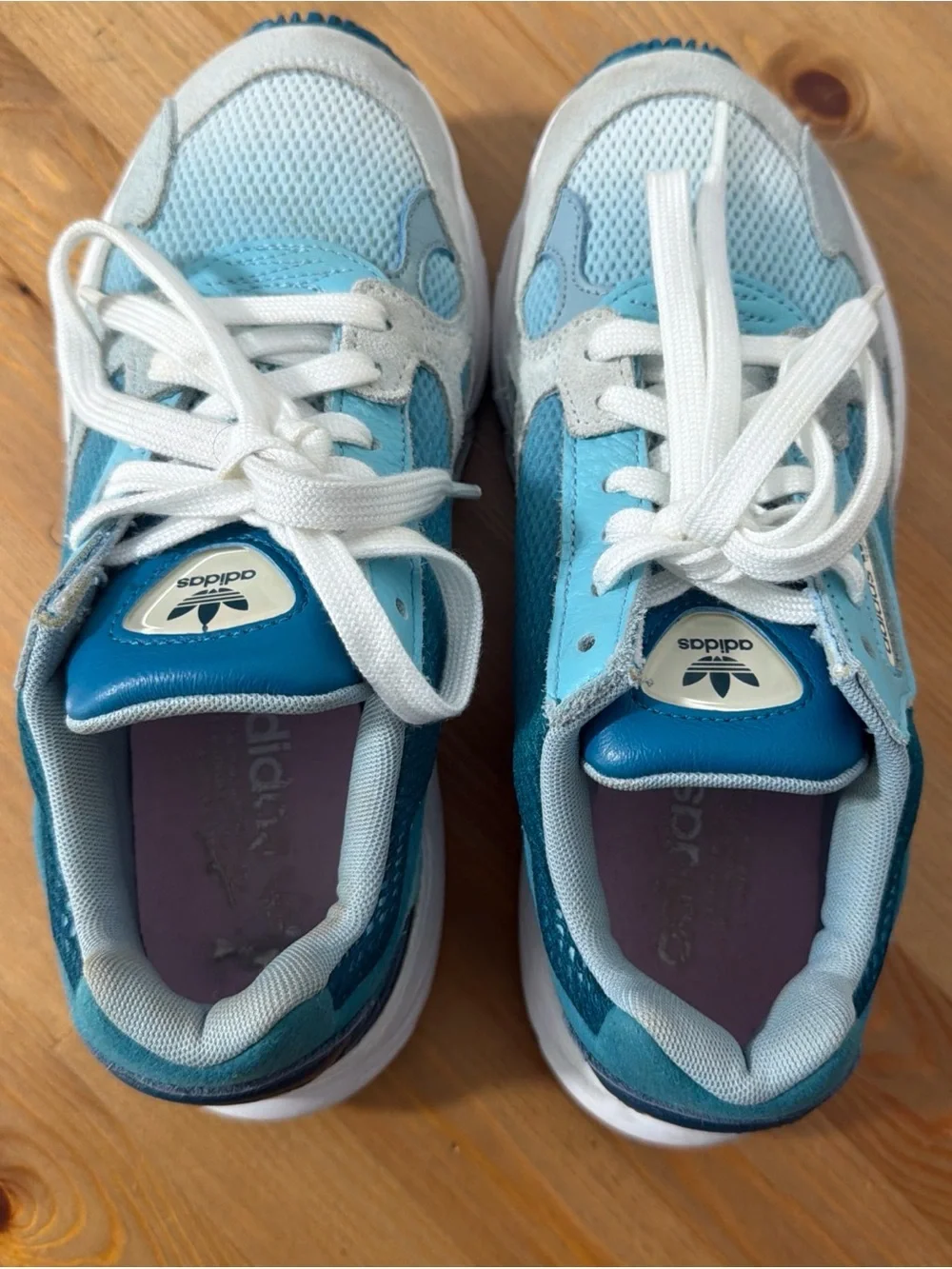 Women's Adidas Falcon EF1963 Retro Sneaker Blue Teal Aqua  Running Shoes 7 Ombre